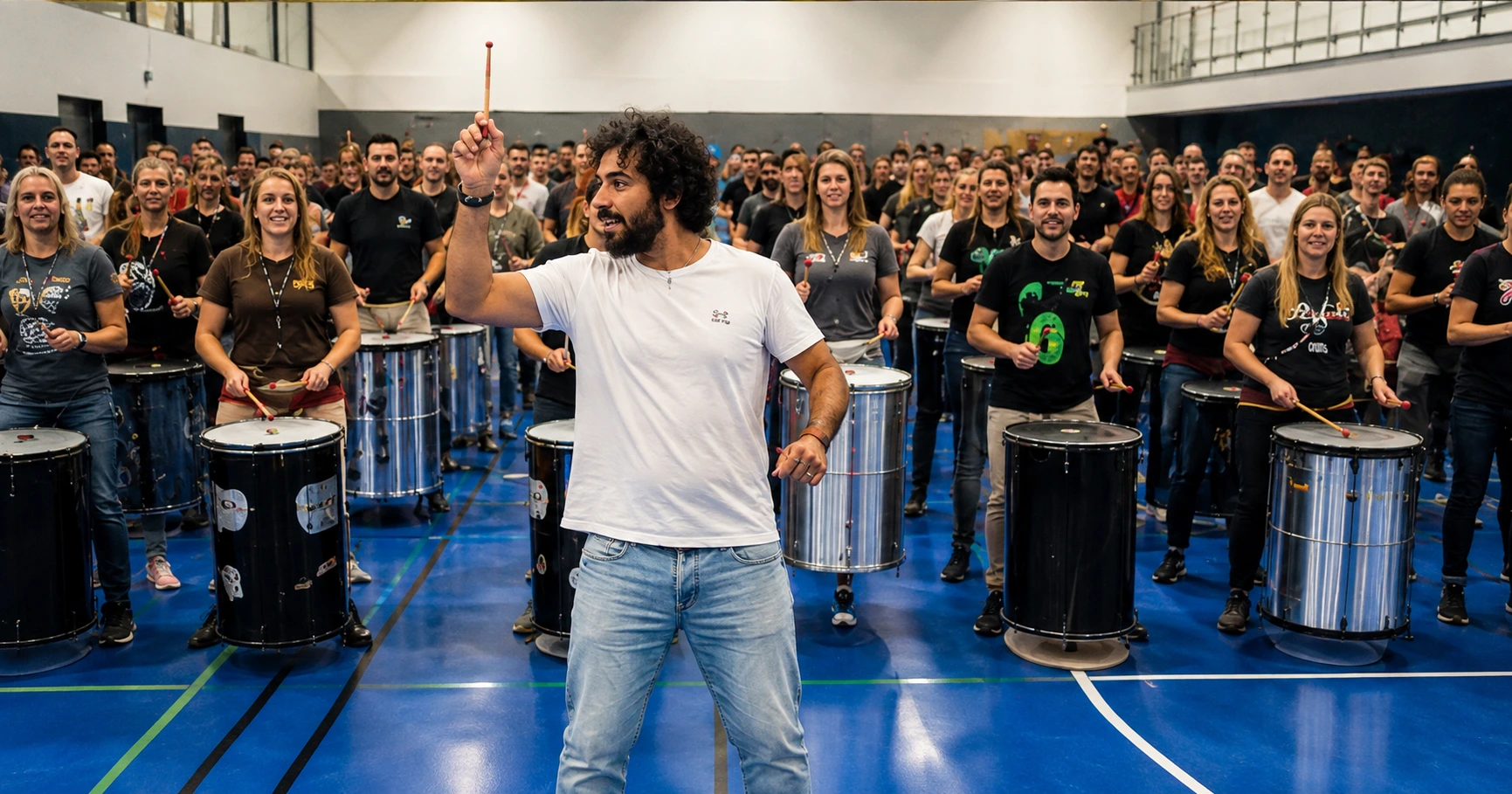 Taller de percusión para empresas con equipo corporativo en Madrid
