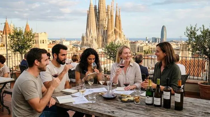 Participantes colaborando de Cata de vinos en Madrid