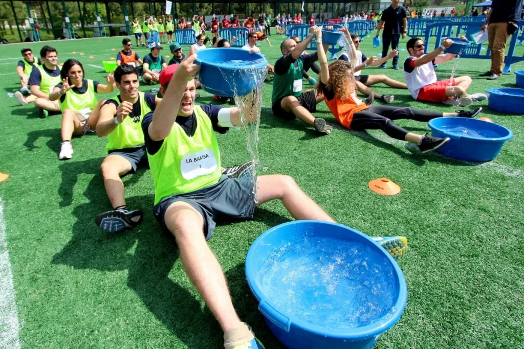 Grupo durante la actividad de Olimpiadas para empresas en Madrid